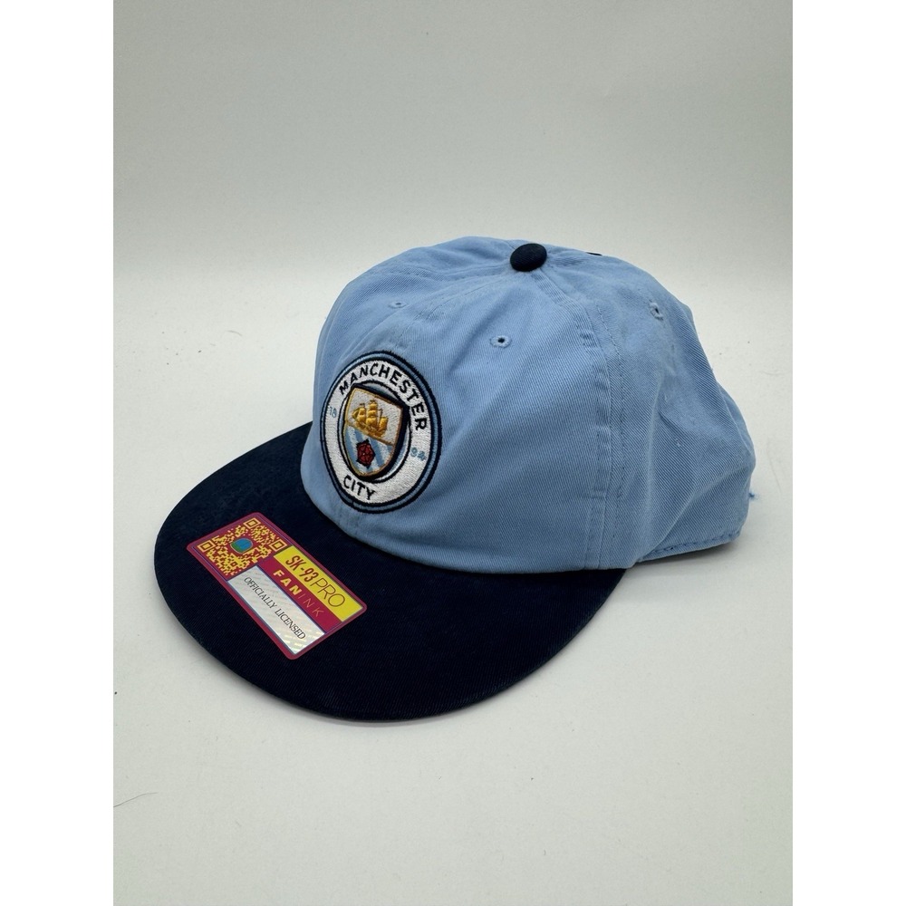 Manchester City FC Fan Ink Swingman Snapback Hat Cap Light Blue - Navy NWT